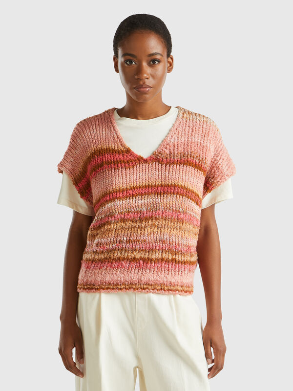Chaleco multicolor de lana mixta Mujer