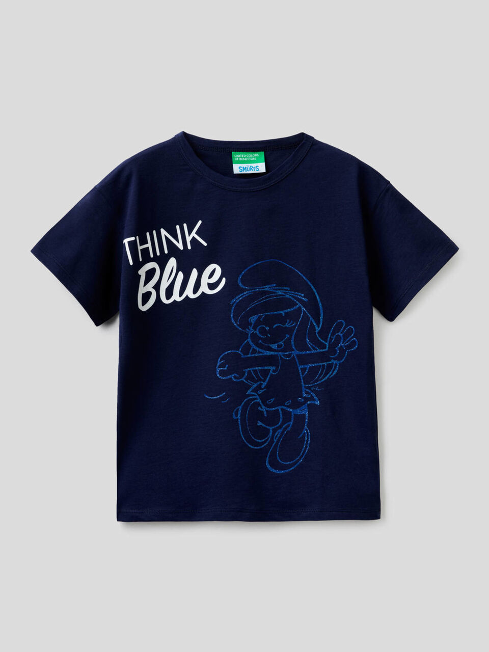 Camiseta boxy con estampado de pitufos image number 1