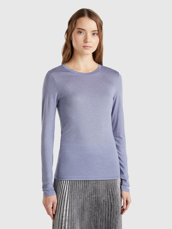 Camiseta en mezcla de viscosa y cachemir Mujer