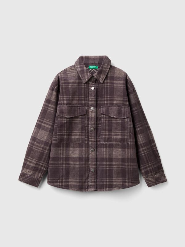 Camisa de tartán de pana Niña