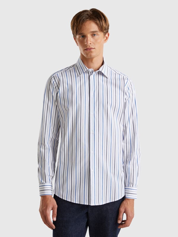 Camisa slim fit a rayas Hombre