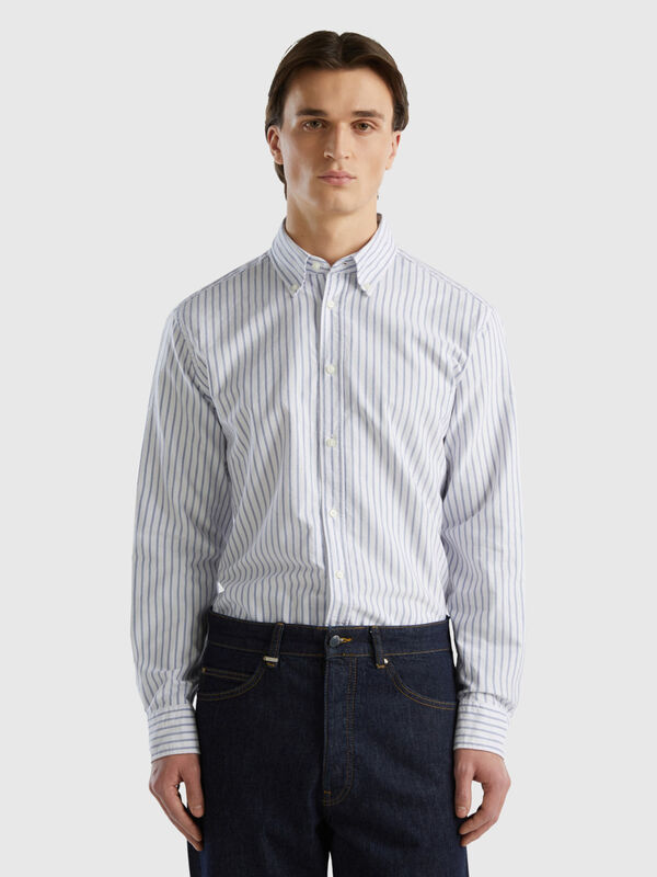 Camisa de rayas de 100 % algodón Hombre