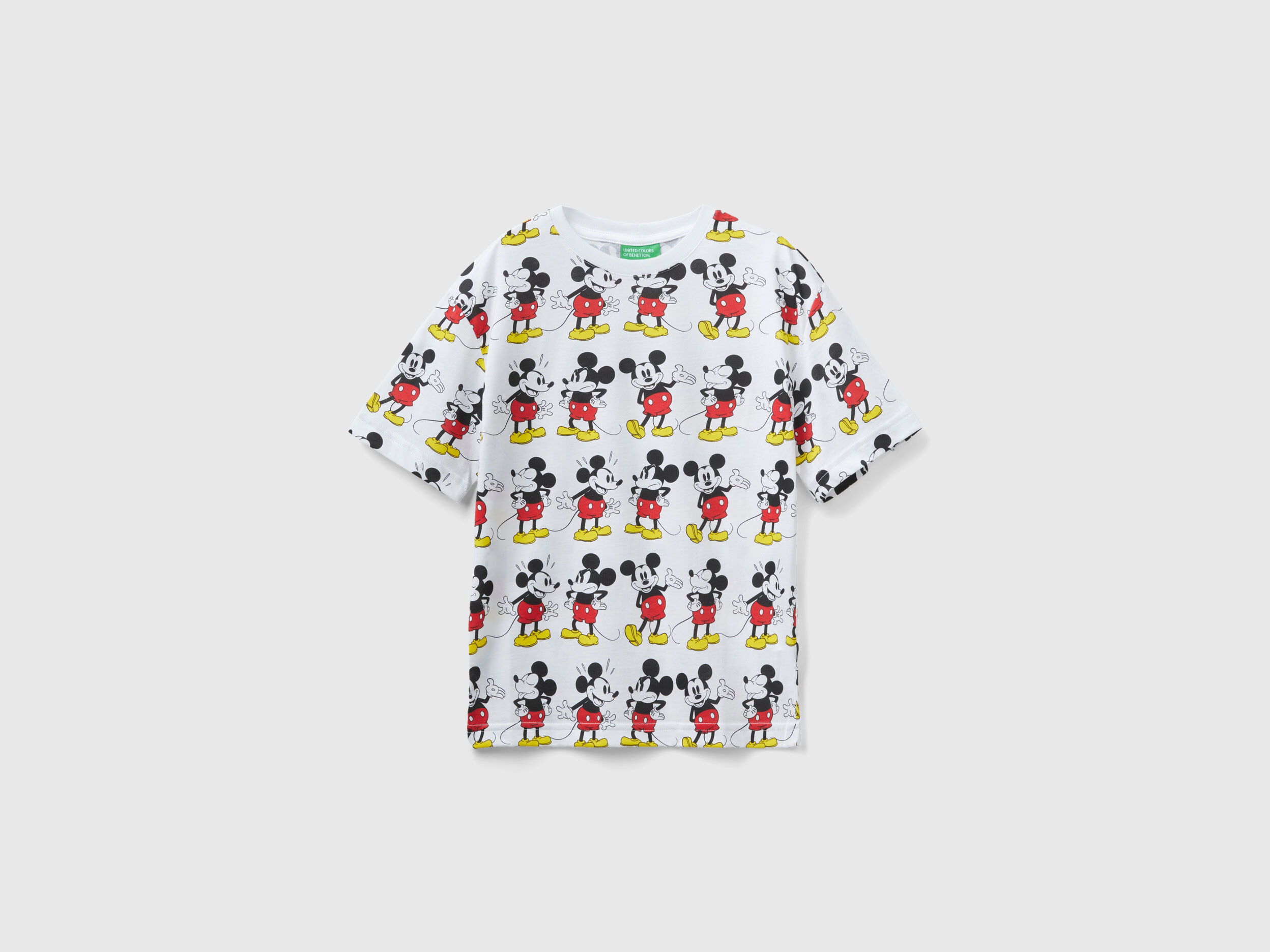 Camiseta blanca con estampado de Mickey Mouse Blanco Benetton