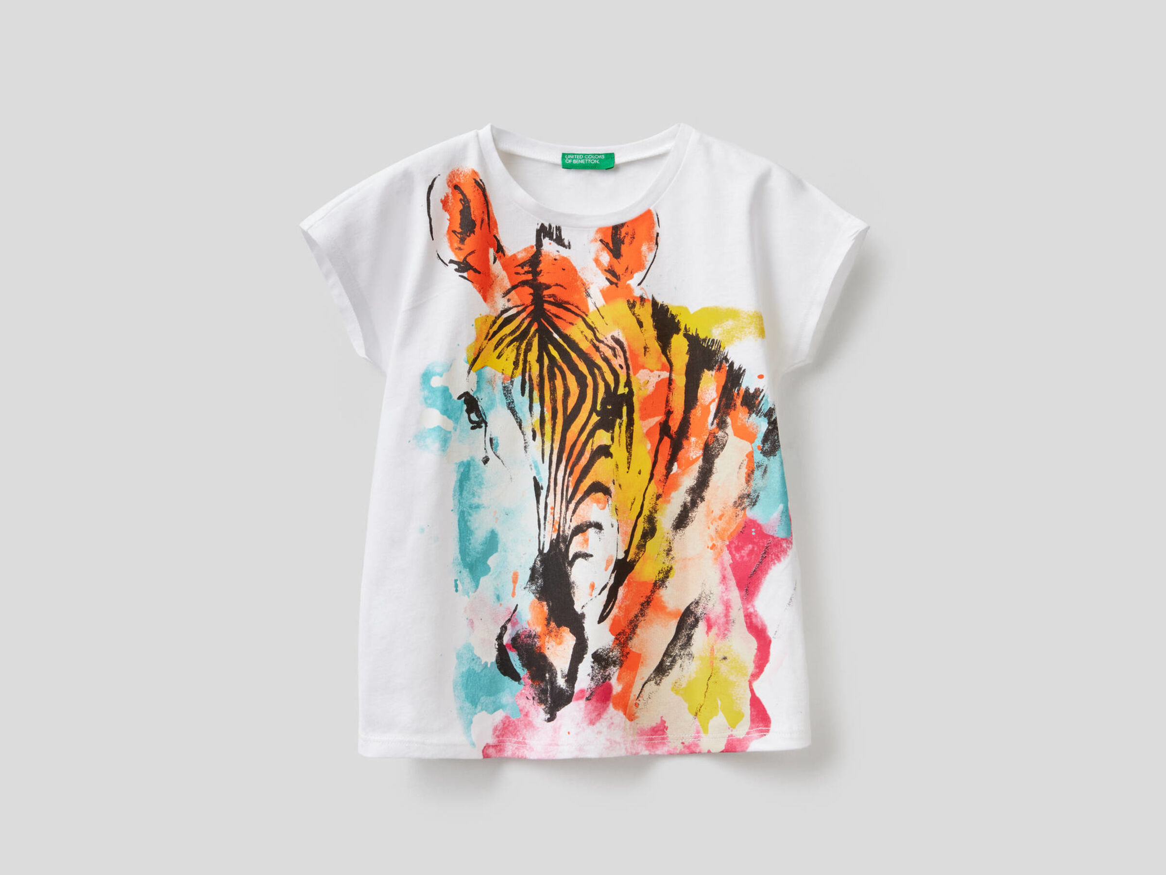 Camiseta con estampado de cebra multicolor image number null