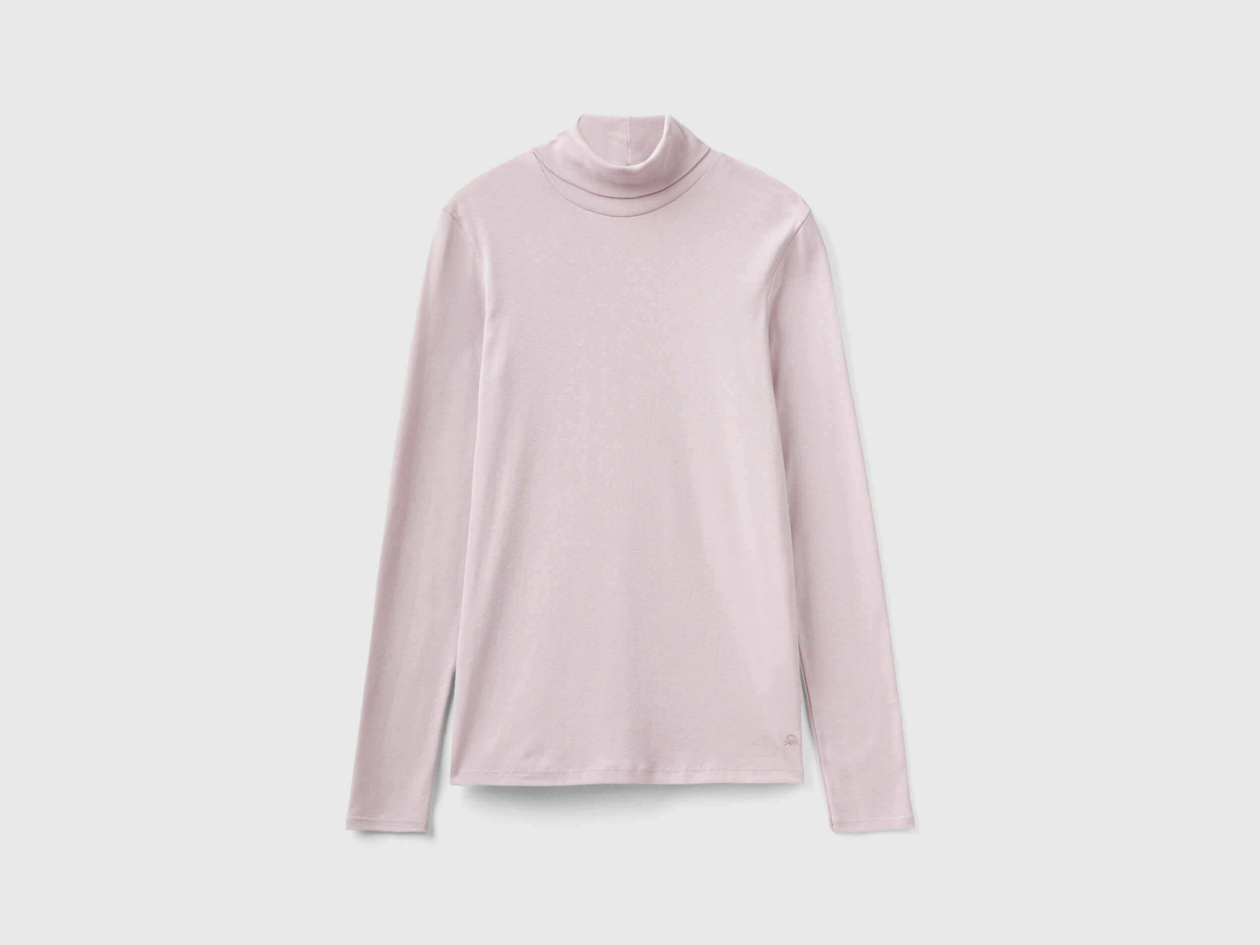 Camiseta de manga larga con cuello alto Rosa Palo Benetton