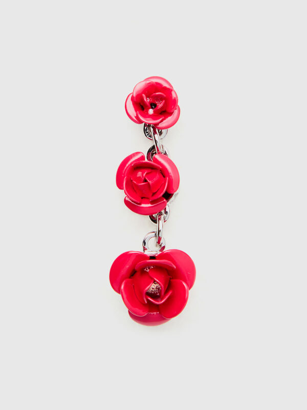 Pendientes largos con rosas Mujer