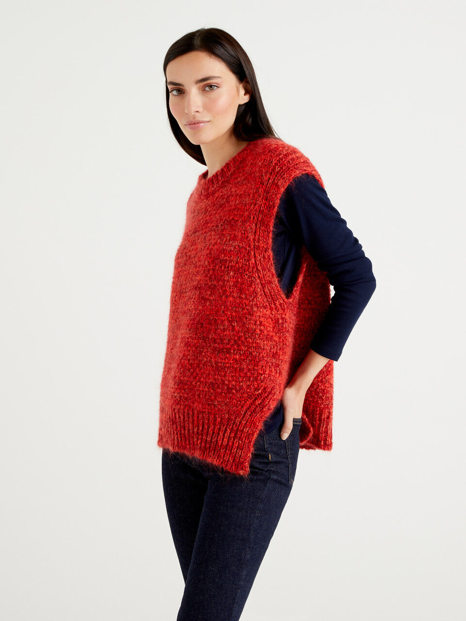 Chaleco de punto mujer discount