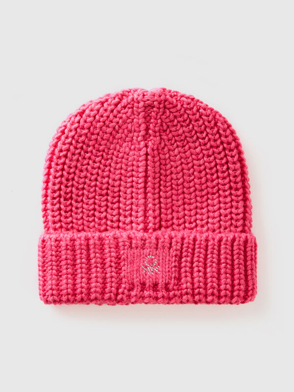 Gorro con logotipo de strass Niña