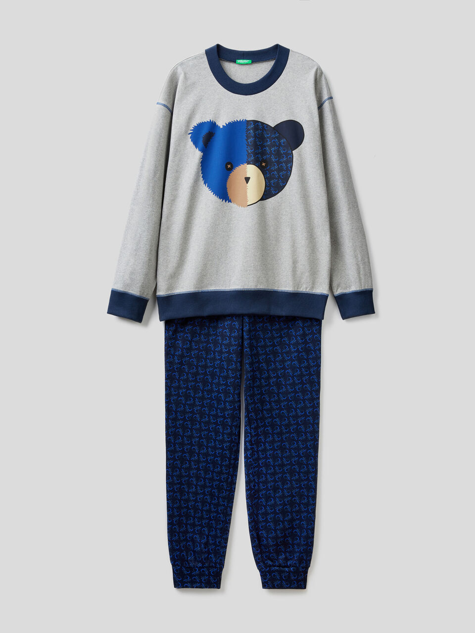 Pijama de con estampado de osito - Gris | Benetton