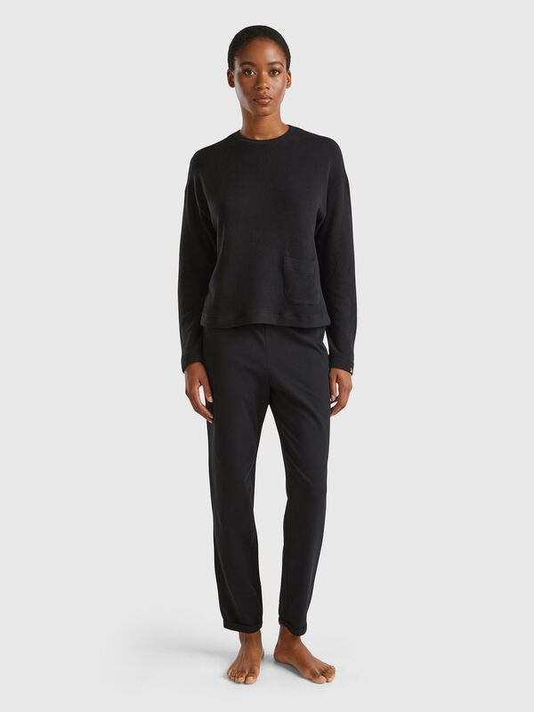 Pantalón de algodón elástico cálido Mujer