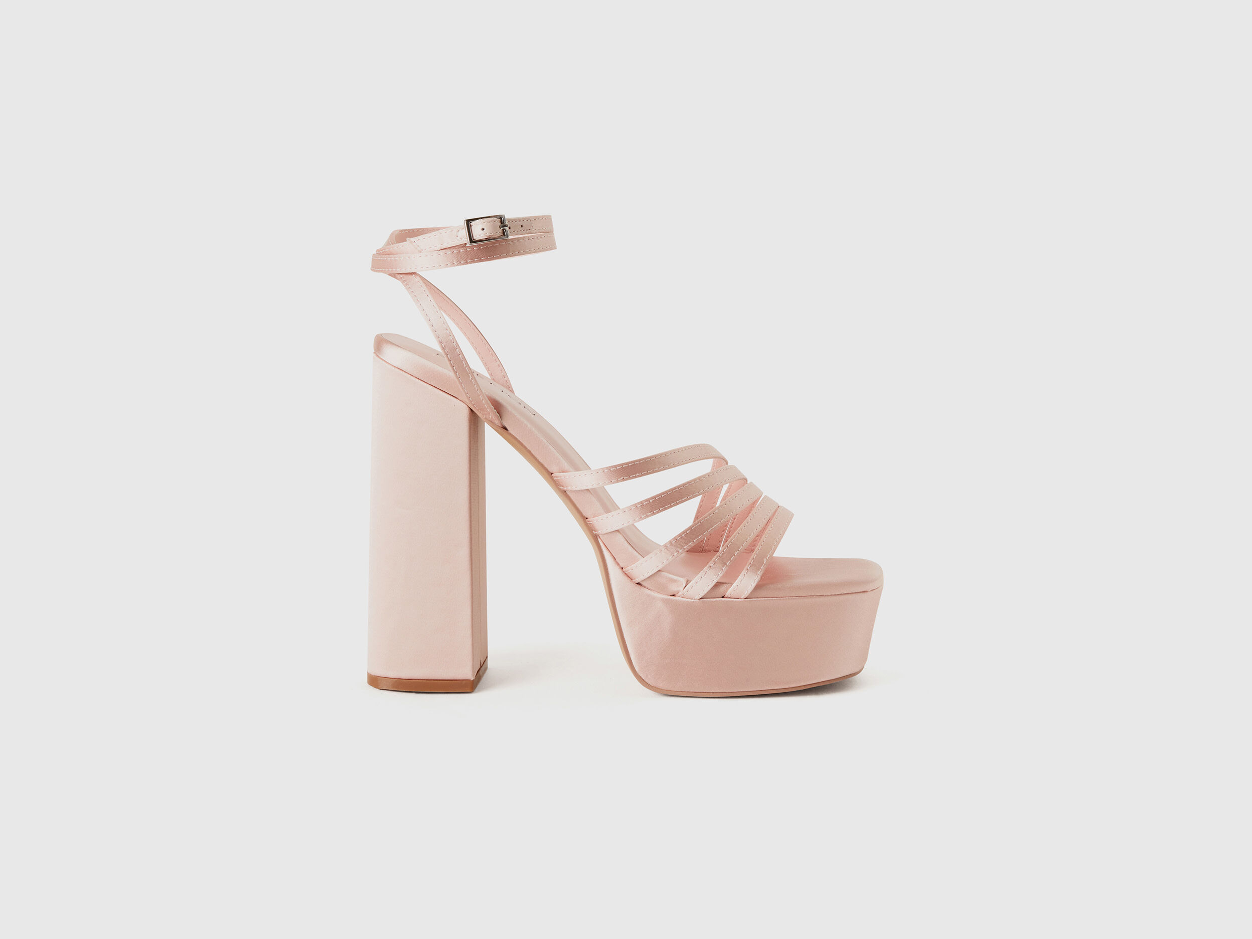 Sandalias rosa claro de raso Rosa Palo Benetton