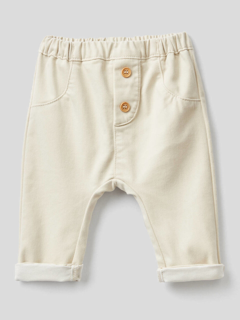 Pantalón de algodón elástico mixto image number 1