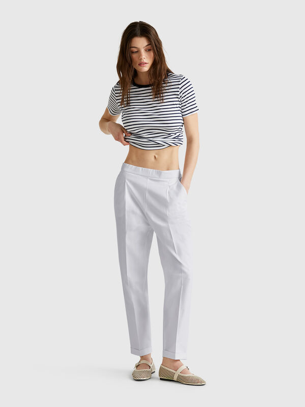 Pantalón de algodón elástico Mujer