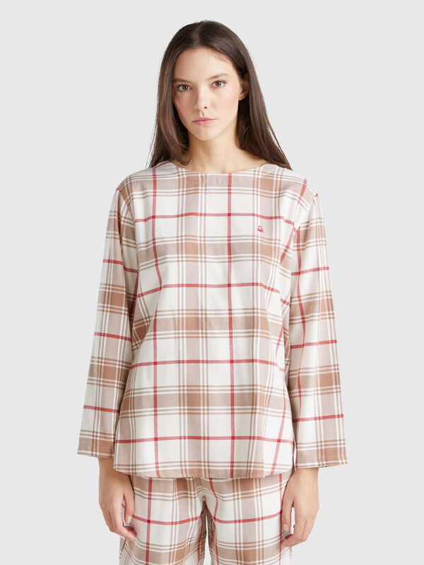 Jersey de franela de cuadros Mujer