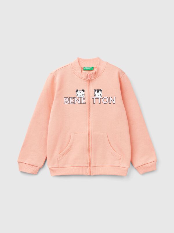 Sudadera de algodón orgánico con cremallera Niña