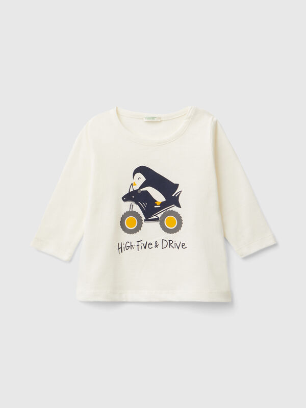 Camiseta de manga larga de cálido algodón orgánico Recién nacidos