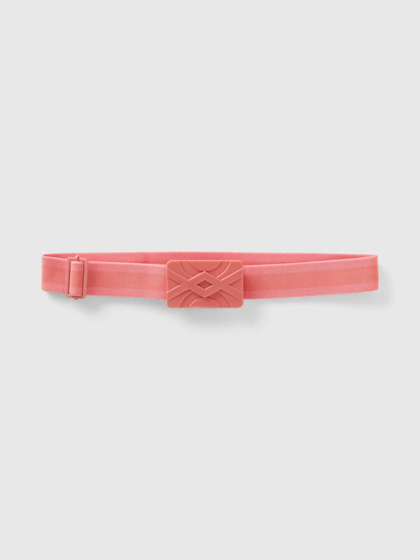 Cinturón elástico con hebilla rosa Mujer