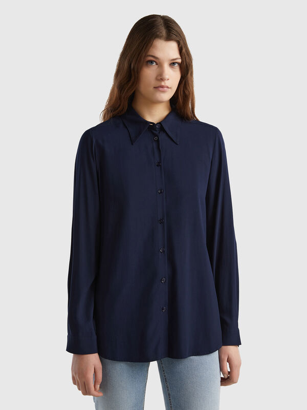 Camisa regular fit de viscosa Mujer