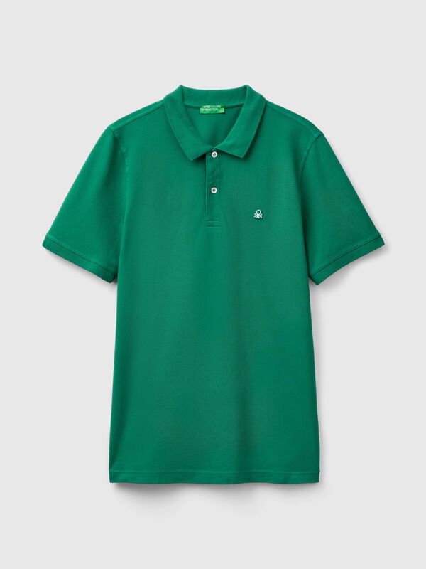 Polo verde oscuro slim fit Hombre