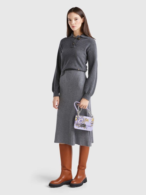 Falda midi de punto Mujer