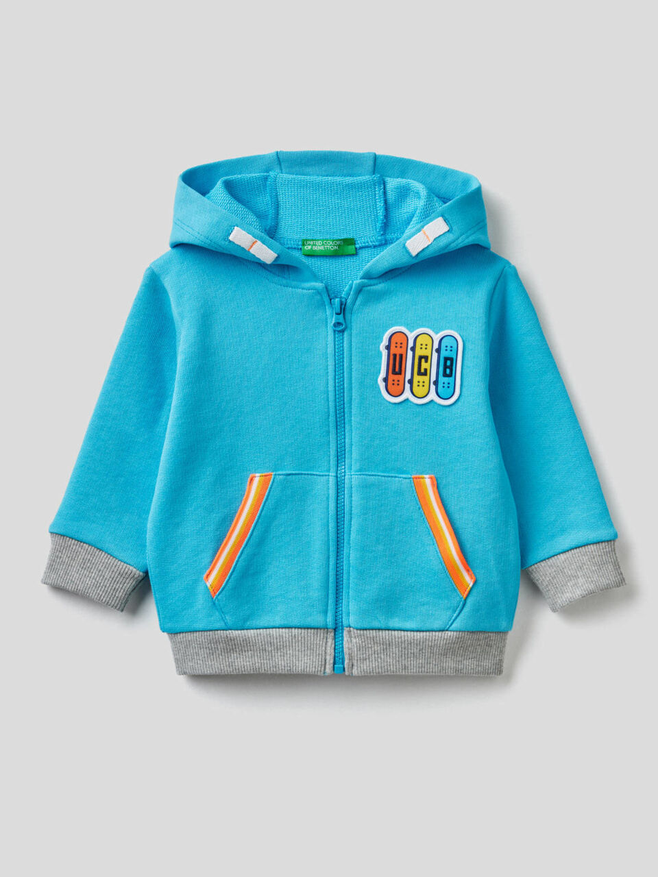 Sudadera de 100% algodón con cremallera y capucha image number 1