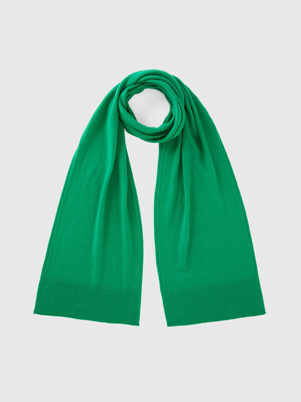 Bufanda verde de pura lana merina Mujer