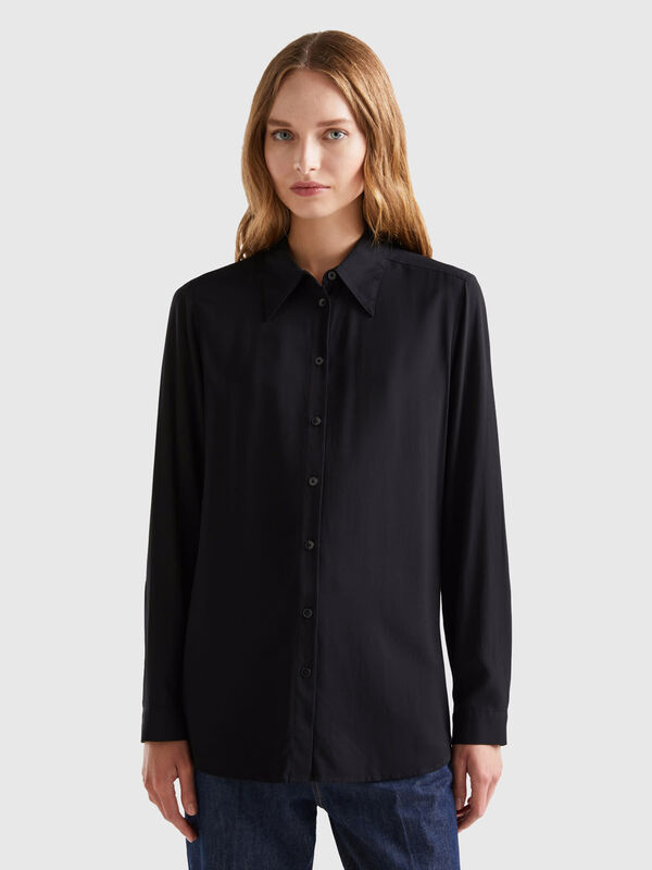 Camisa regular fit de viscosa Mujer