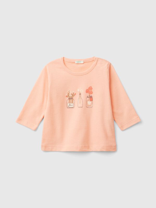 Camiseta de manga larga de cálido algodón orgánico Recién nacidos
