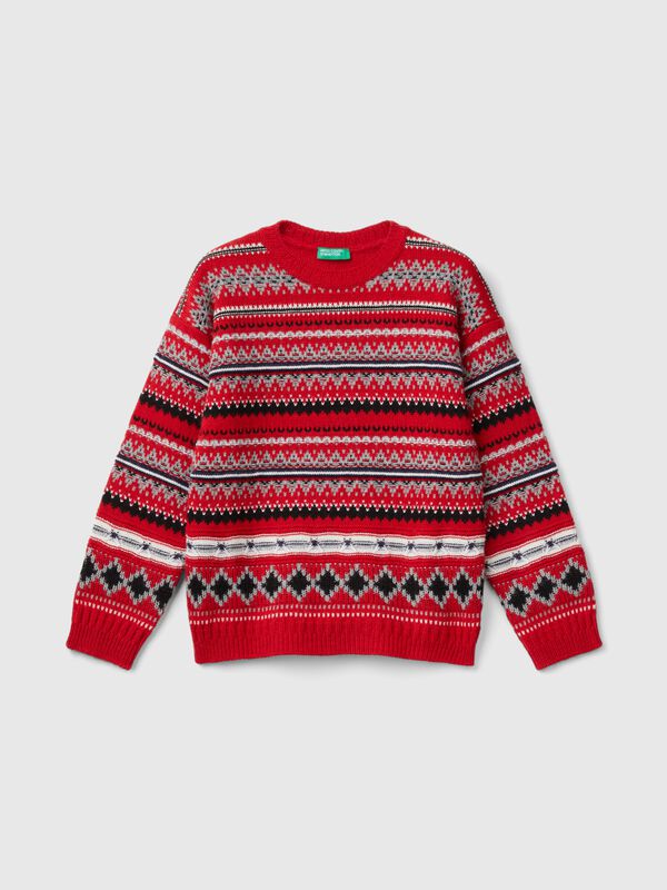 Jersey de jacquard de lana mixta Niño