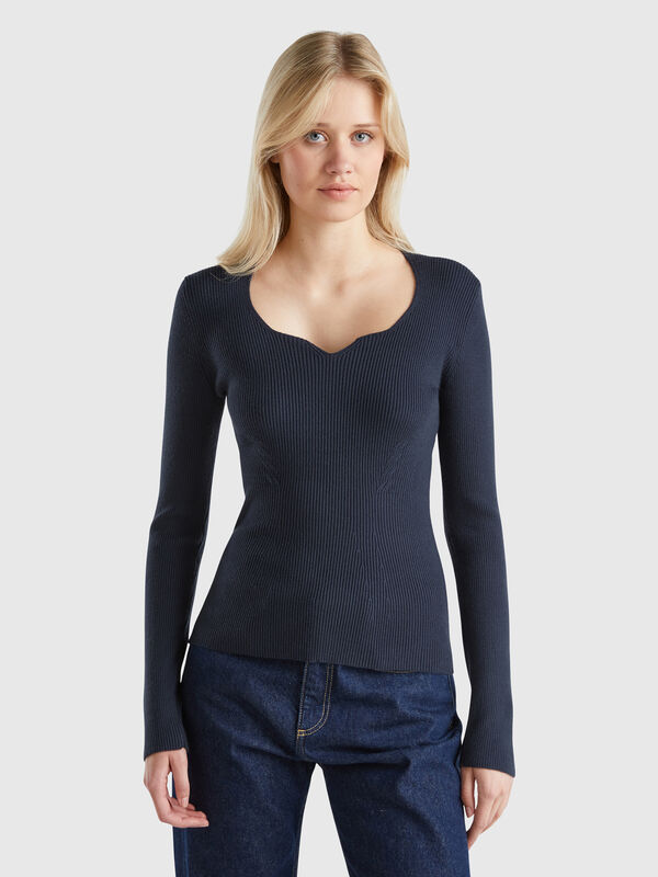 Jersey con escote corazón Mujer