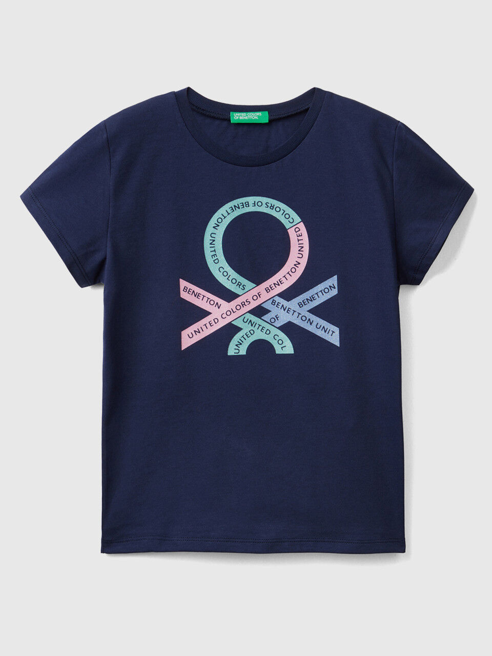Camiseta con logotipo de glitter de algodón orgánico