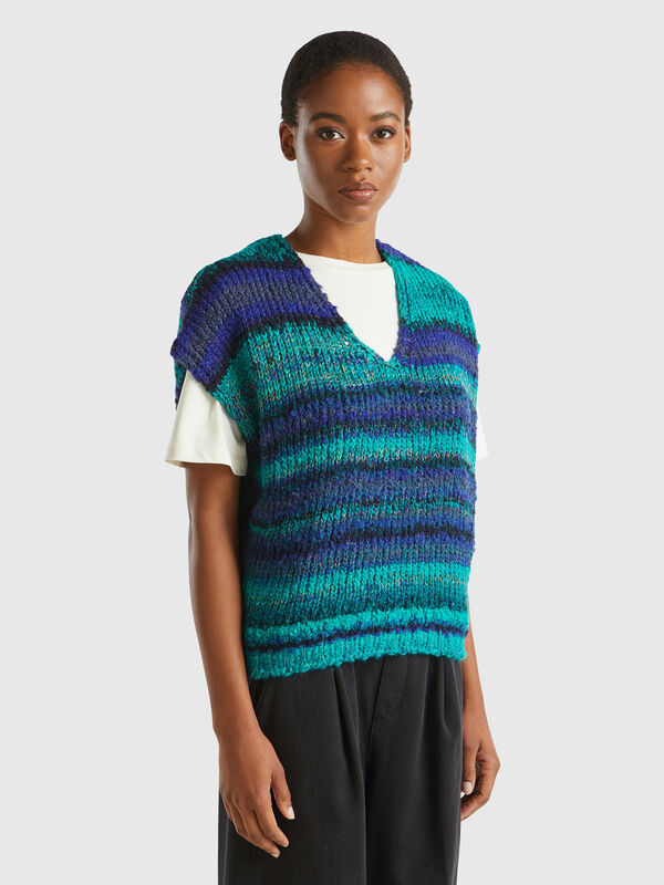 Chaleco multicolor de lana mixta Mujer