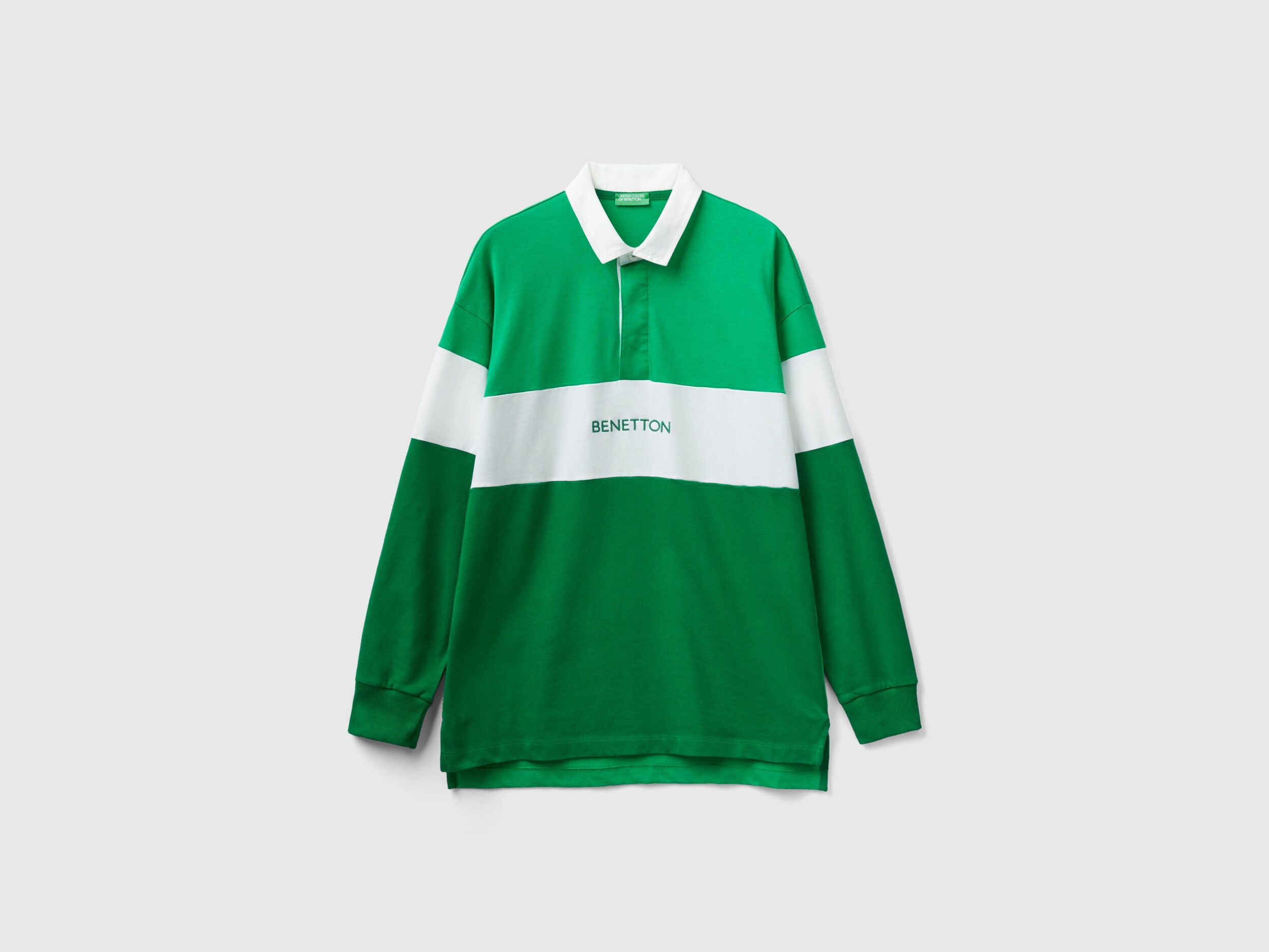Polo verde estilo rugby Verde Benetton