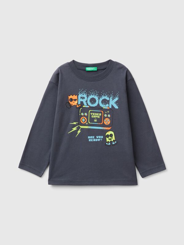 Camiseta con estampado de algodón orgánico cálido Niño
