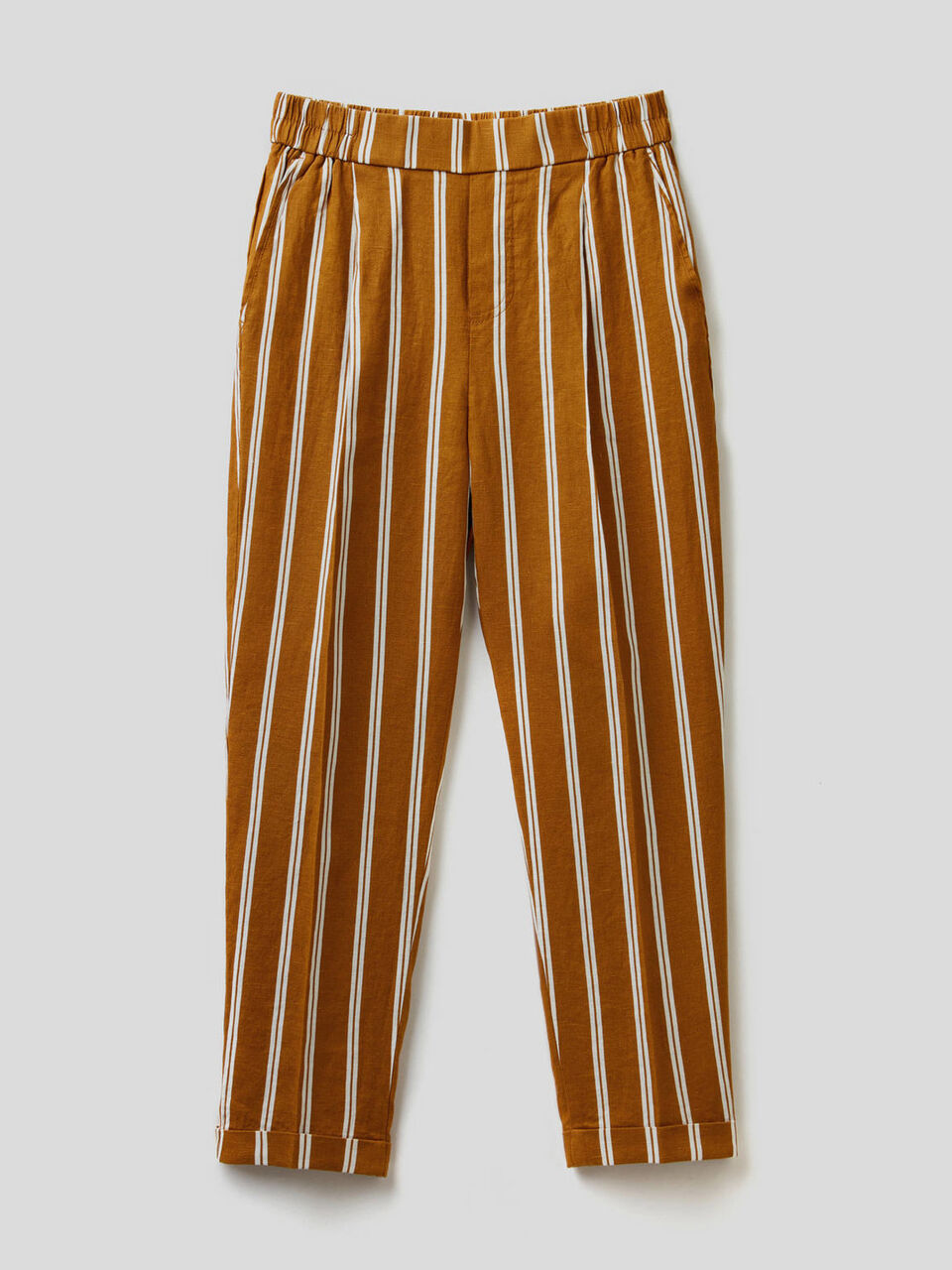 Pantalón de 100% lino con estampado image number 1