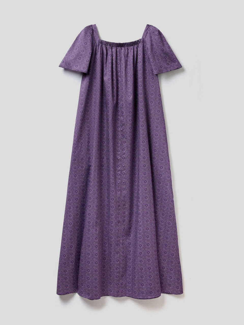 Vestido largo de algodón estampado image number null