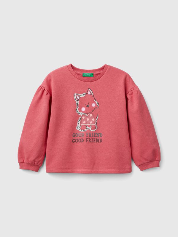 Sudadera con estampado de glitter Niña