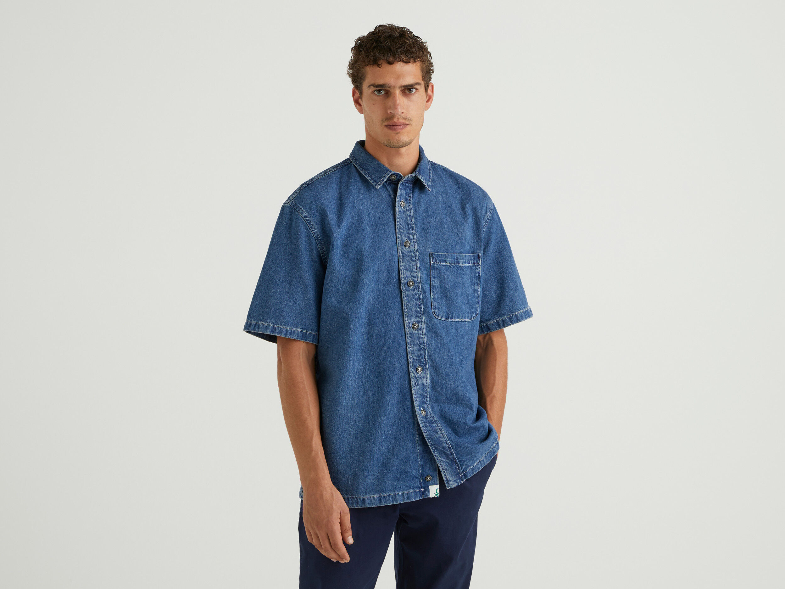 Camisa vaquera manga corta hombre new arrivals