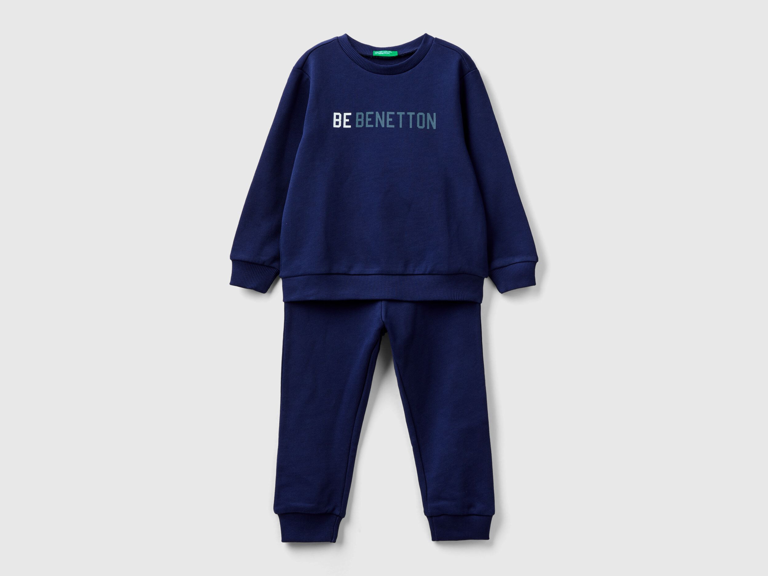 Chandal de felpa con logotipo Azul Oscuro Benetton