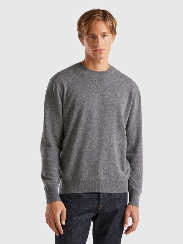 Jersey gris oscuro de 100 % cachemir Hombre