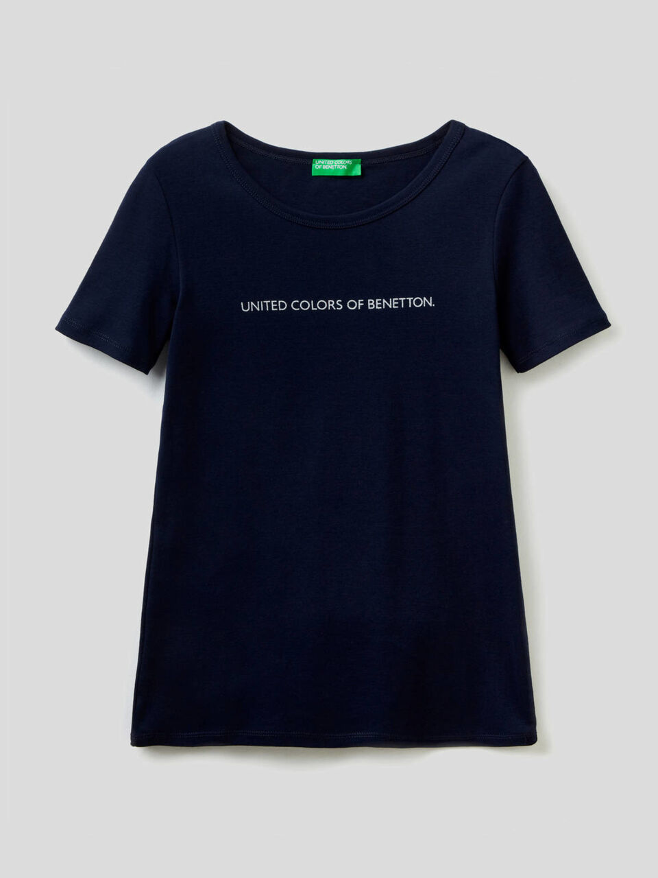 Camiseta de 100 % algodón con estampado de logotipo con glitter image number 1