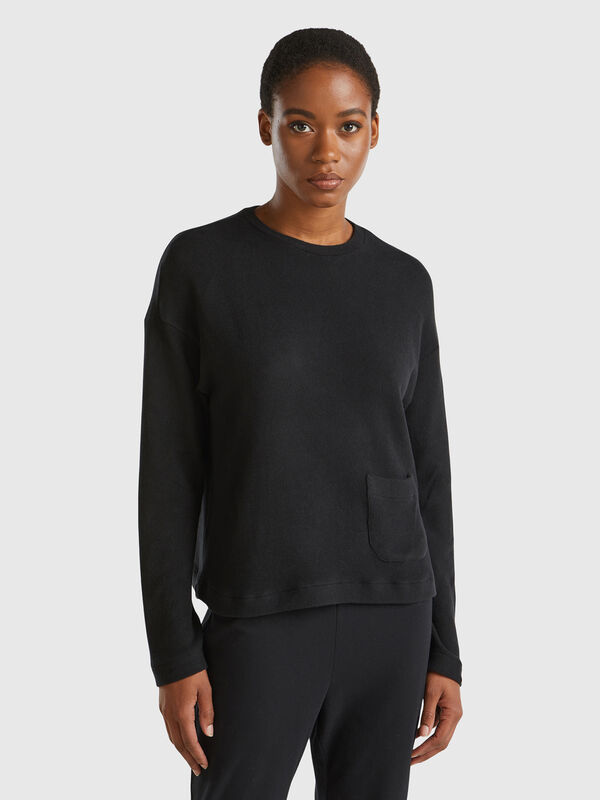 Jersey de algodón elástico cálido Mujer