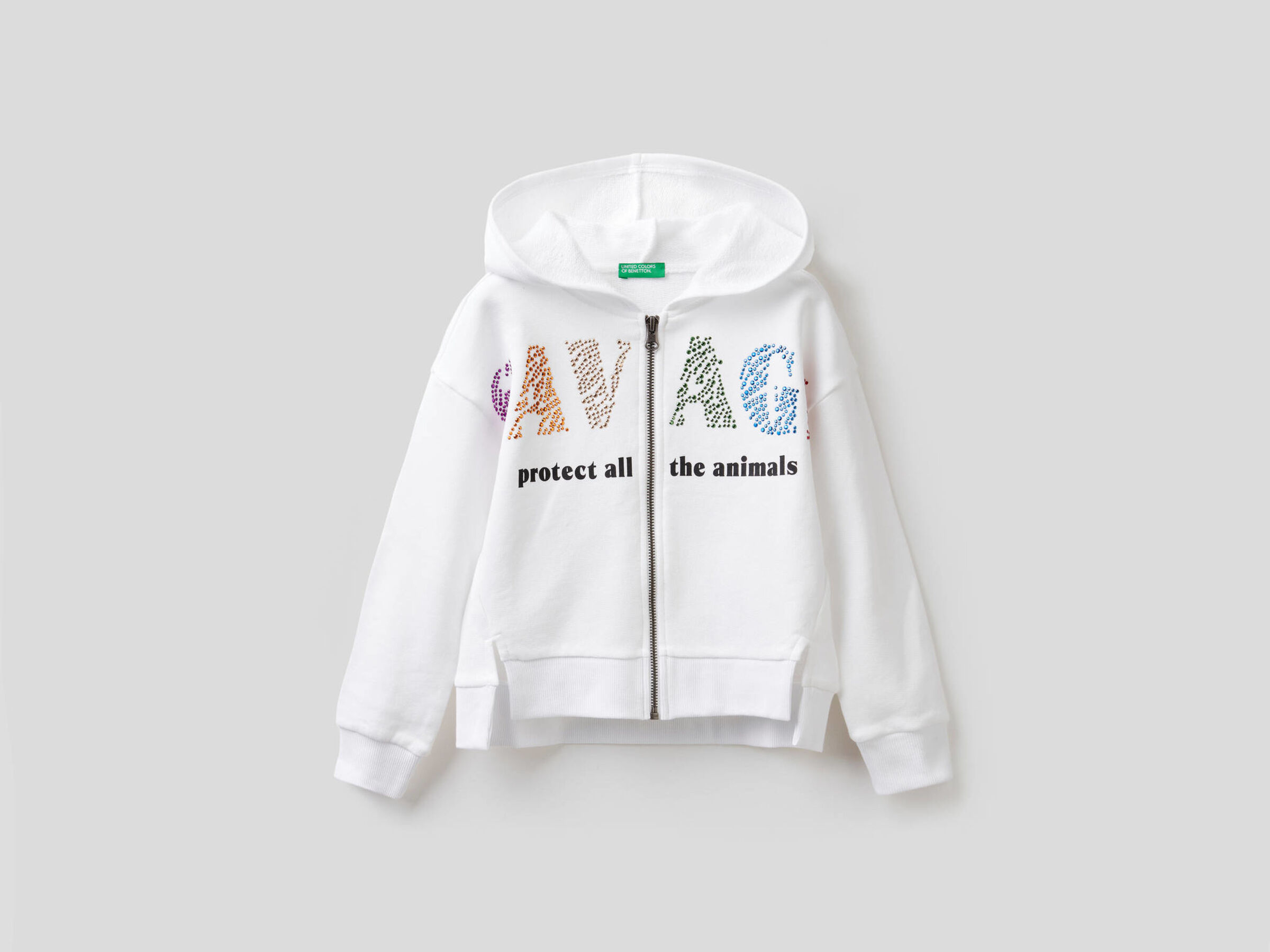 Sudadera con estampado y tachuelas de colores image number null
