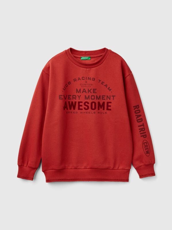 Sudadera con estampado de efecto terciopelo Niño
