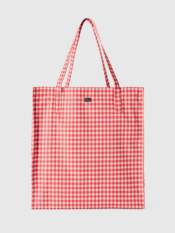 Shopping bag rojo de vichy Mujer