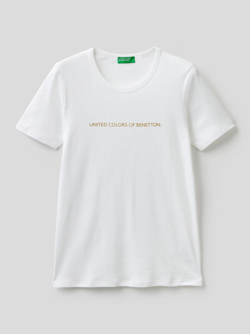 Camiseta de 100 % algodón con estampado de logotipo con glitter image number 1