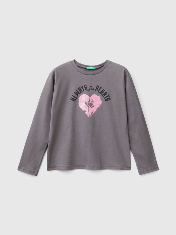 Camiseta con estampado de glitter Niña
