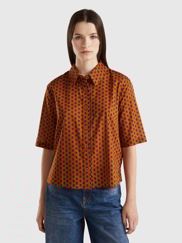Camisa estampada de manga corta Mujer