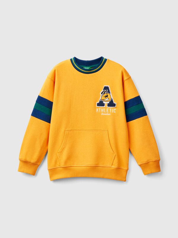 Sudadera con bordado en mezcla de algodón Niño