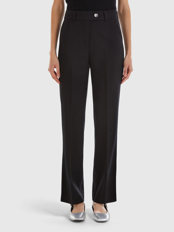 Pantalón en mezcla de viscosa y lana Pantalón en mezcla de viscosa y lana Mujer